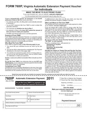 Virginia Form 760IP Automatic Extension Payment Voucher