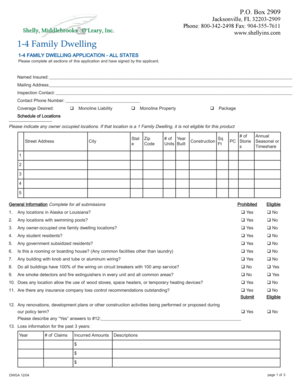 1-4 Family Dwelling Application