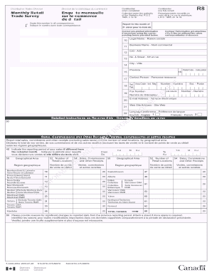 Canada Monthly Retail Trade Survey Form