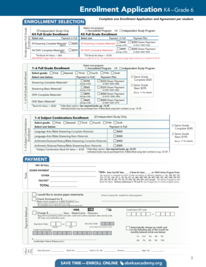 A Beka Academy Enrollment Application