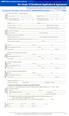K4–Grade 12 Enrollment Application & Agreement