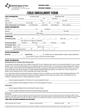 Child Enrollment Form
