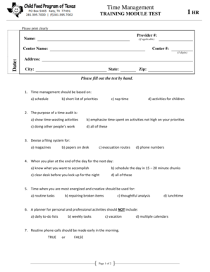 Time Management Training Module Test