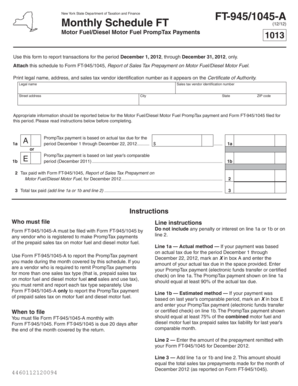 New York State Motor Fuel PrompTax Payment Form
