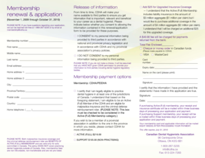 CDHA Membership Application and Release of Information