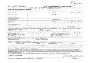 Aid for AIDS Programme Application Form