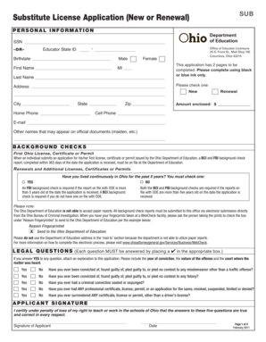 Ohio Substitute Teaching License Application