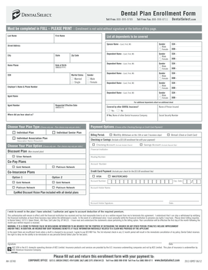 Dental Plan Enrollment Form