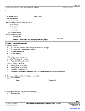 Order Appointing Child Custody Evaluator