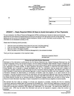 OPM Retirement Verification Form