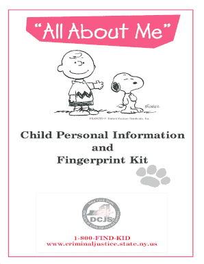 Child Personal Information and Fingerprint Kit