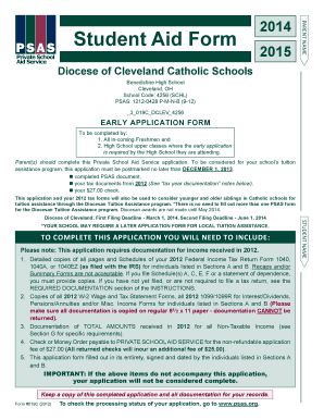 2014-2015 Student Aid Form