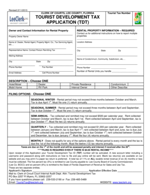 Florida Tourist Development Tax Application