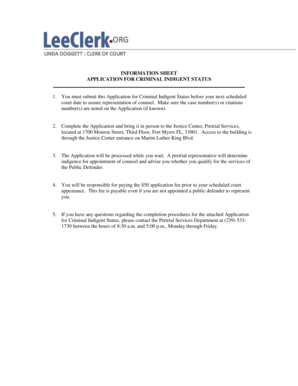 Application for Criminal Indigent Status