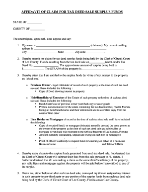 Surplus Funds Claim Form - Page 2 | pdfFiller