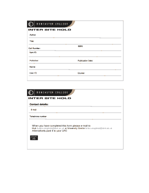 Library Hold Request Form