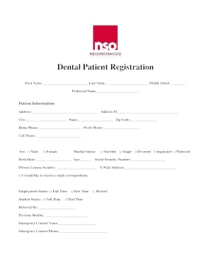 Dental Patient Registration Form