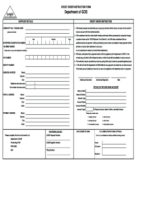 credit order instruction form