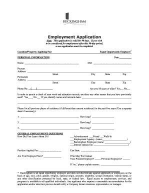 Employment Application Form