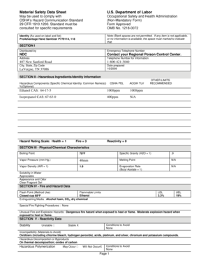 OSHA Material Safety Data Sheet