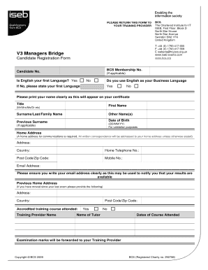 BCS Candidate Registration Form