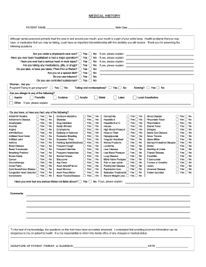 Medical History Form