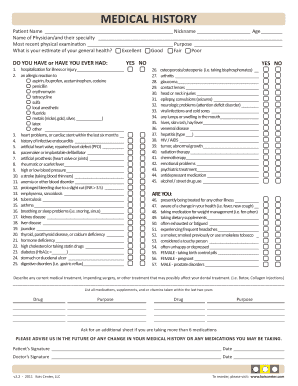 Medical History Form