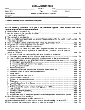Medical History Form