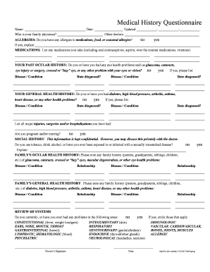 Medical History Questionnaire