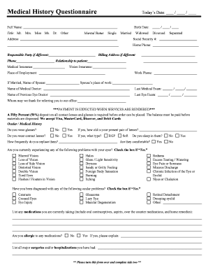 Medical History Questionnaire