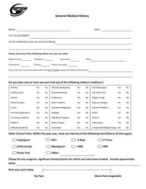 General Medical History Form