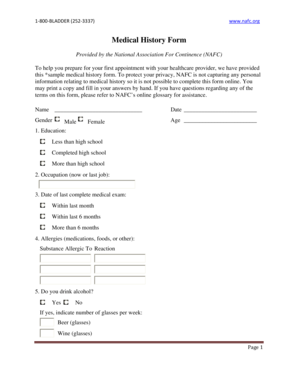 Medical History Form