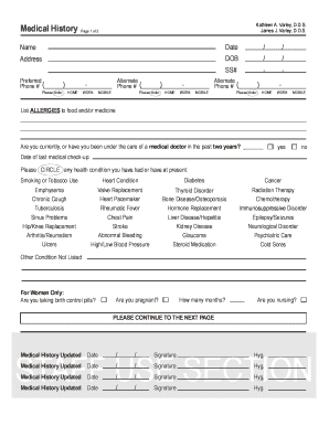 Medical History Form