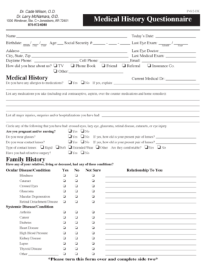 Medical History Questionnaire