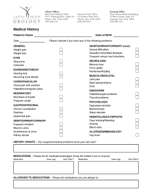 Mercycare Medical History Form