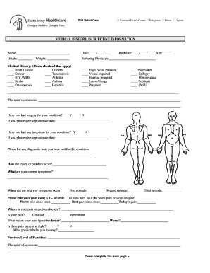 Medical History Form