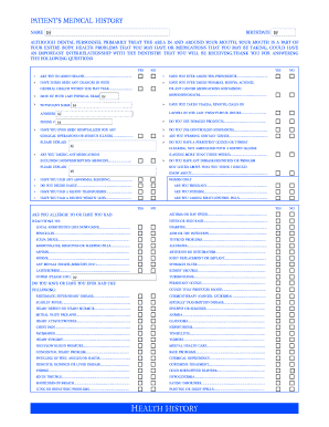 Patient Medical History Form