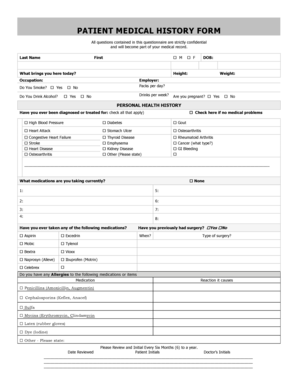 Patient Medical History Form