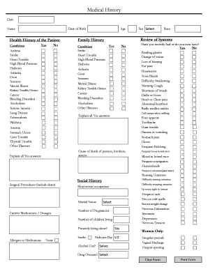 Medical History Form