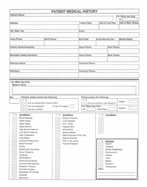 Medical History Form