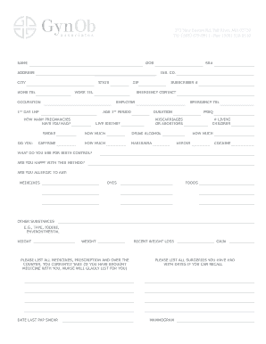 Patient Medical History Form