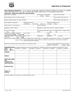 Phillips 66 Application for Employment