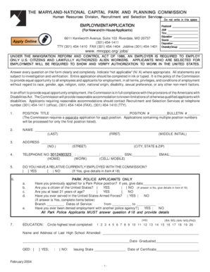 Maryland Employment Application