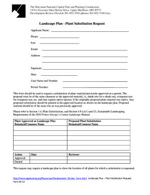 Appearance template - Landscape Plan Plant Substitution Request Form 3 - Planning Home - pgplanning