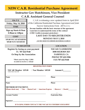 C.A.R. Residential Purchase Agreement