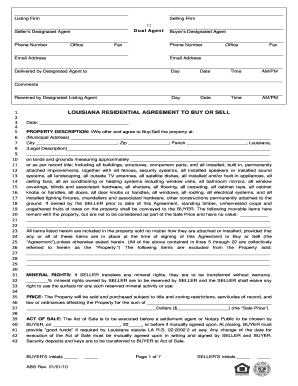 Louisiana Residential Agreement to Buy or Sell