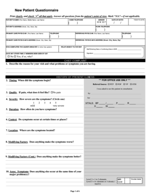 New Patient Questionnaire
