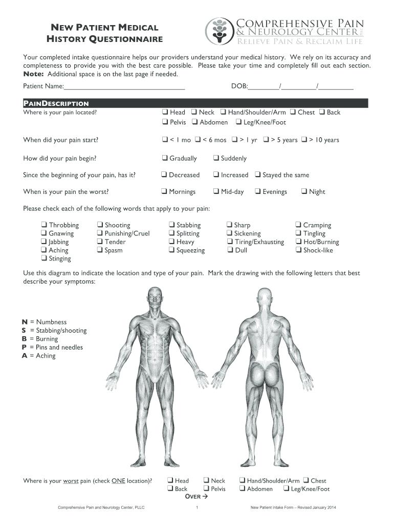 patient history questionaire software Preview on Page 1.