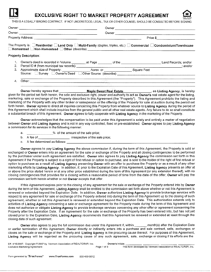 Exclusive Right to Market Property Agreement