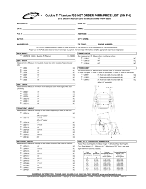 Quickie Ti Titanium Order Form